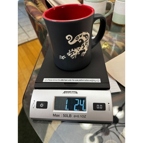 Starbucks Ceramic Dragon Mug 16 oz Black Red Interior 2011 Collectible Design - Picture 5 of 5